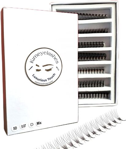 1000 Wispy Premade fans 0.05 0.07 Mixed Lengths 10-16mm 5D 7D Lashes Volume loose Fans C D Curl Handmade Fan eyelash extensions Kimeyelashes promade fan (5D - 0.07 - Curl C) in Kuwait