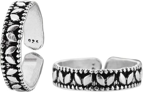 Handcrafted Silver Toe Ring for Women | Adjustable Pair of Toe Rings | Sterling Silver 925 | Handmade Body Jewelry (TR-02) in Kuwait