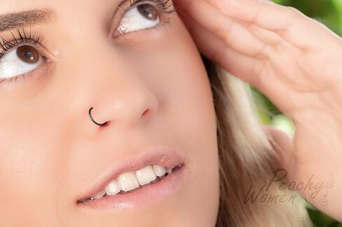 Black Nose Ring Hoop 22G - Small Nose Piercing For Women Men - 925 Sterling Silver Plain Black Nose Hoop Jewelry in Saudi Arabia