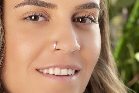 Small Nose Ring With White Opal - 20 Gauge 14K Gold Filled Nose Piercing Ring - 7mm Nose Jewelry in Kuwait