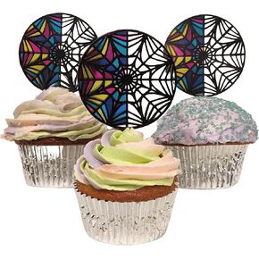 Wednesday Birthday Party Decor, Wednesday Window Cupcake Topper 12 pack, Wednesday Addams Ophelia Hall Inspired Cupcake Topper in Saudi Arabia