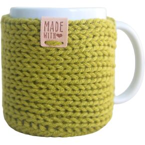 Coffee Mug Cozy Sleeves with Coaster, Knit Cup Cozies for Hot Drinks, Fits 11oz Mugs, Set of 4 Assorted Colors