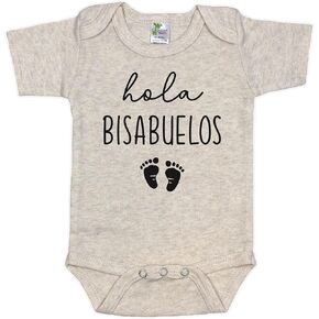 Hola Bisabuelos إعلان الحمل الرضع ارتداءها للأجداد العظماء | هدية بيسابويلو واي بيسبويلا (0-3 أشهر، أبيض) in Kuwait