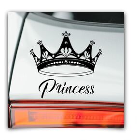Die Cut Princess Crown Sticker Decal for Car, Laptops, Girls Room Wall Decor, Crown Wall Decals and Custom Bumper Stickers for Cars, Perfect Princess Bedroom Decoration by FaceMemory (Black) in Saudi Arabia