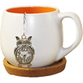 Owl tea strainer for herbal tea, Tea infuser with owl charm, Tea Steeper owl pendant, Loose leaf tea in Kuwait