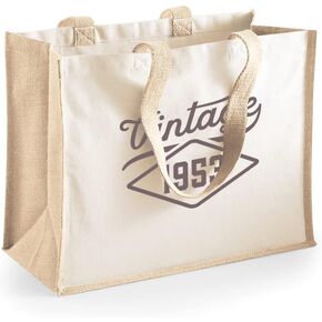 70th Birthday Gift Bag Keepsake Vintage 70 Gift for Women Novelty Shopping Tote (Natural) in Kuwait