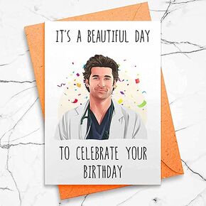 Derek Birthday Card - It's a Beautiful Day Card Grey's Birthday Gift, McDreamy Card [00027] in Saudi Arabia