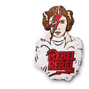 Princess Leia Rebel Rebel Hand-Painted Star Wars Pin | Rockstar Carrie Fisher Rebel Alliance Mashup Brooch in Kuwait