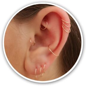 5mm Gold Cartilage Nose Helix Tragus Mini Huggie Hoop Earrings in 14k Gold-filled Snug Gold Nose Ring (Gold, 5mm 20 gauge / 1 pair) in Saudi Arabia