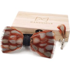Gray Thanksgiving colors Feather Bow Tie with Feather in Kuwait
