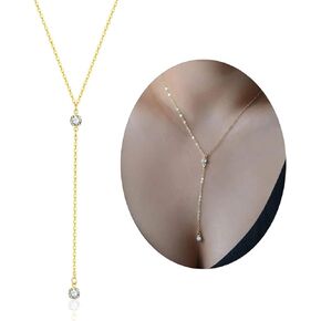 Necklace For Women Girls, Handmade 18K Gold Plated Adjustable Hypoallergenic Pendant Necklace, Cute Fashion Simple, Perfect Gift for Girls Women Mother (Pearl)
