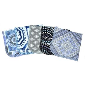 قطعة واحدة من مناديل صندوق الغداء المصنوعة من الفلانيل والبلاط المغربي القابلة للغسل مقاس 12 × 12 بوصة 5 عبوات in Kuwait