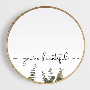 You're Beautiful Decal, Slogan Wall Sticker, Beauty Salon Decor, Mirror Decal, Bathroom Decor, Mirror Vinyl, Hair Salon Sticker, Positive Affirmations Decal,16x3.3 inch (Black) in Saudi Arabia