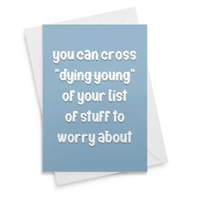 Birthday Card Funny For Getting Older Adult. Cross Off Dying Young Friend Greeting Gift Cute Happy Old - [00197] in Saudi Arabia