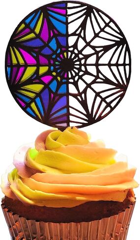 Wednesday Birthday Party Decor, Wednesday Window Cupcake Topper 12 pack, Wednesday Addams Ophelia Hall Inspired Cupcake Topper in Saudi Arabia