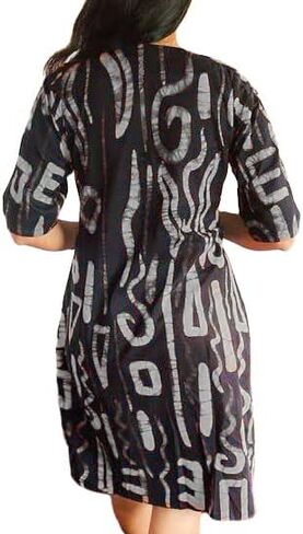 Sri Lankan Handmade Wax Batik Frock BATIKFROCK/035/B&W/S (S, Black & White) in Saudi Arabia