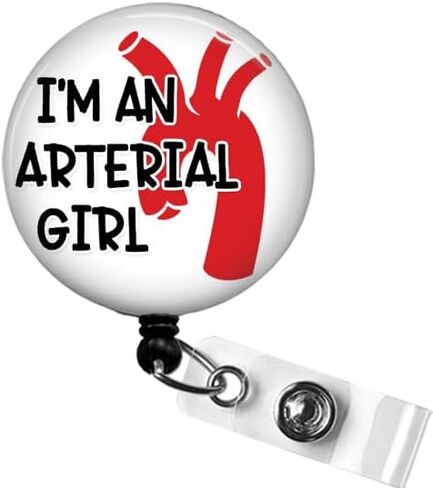 Funny I'm an Arterial Girl Badge Reel, Heart Aorta Badge Reel, Cardiology Hospital Nurse Gift, Vascular Nurses Week, Cardiologist Cardiology Retractable ID Badge, VAT Badge Reel in Saudi Arabia