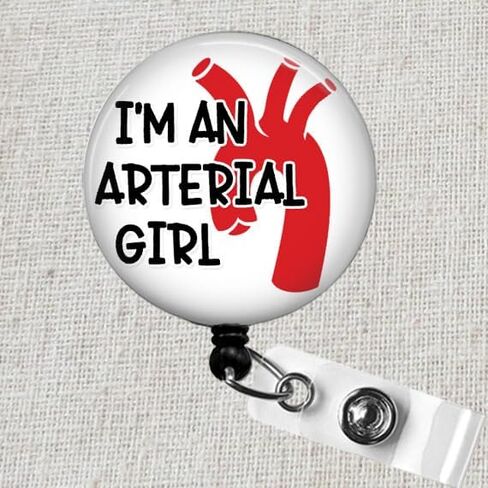 Funny I'm an Arterial Girl Badge Reel, Heart Aorta Badge Reel, Cardiology Hospital Nurse Gift, Vascular Nurses Week, Cardiologist Cardiology Retractable ID Badge, VAT Badge Reel in Saudi Arabia