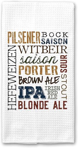 كناري رود، منشفة كولاج البيرة | منشفة المطبخ | هدية البيرة الرجالية | هدية عيد الأب | منشفة طبق | ديكور بار | هدية مطبخ رجالي in Kuwait