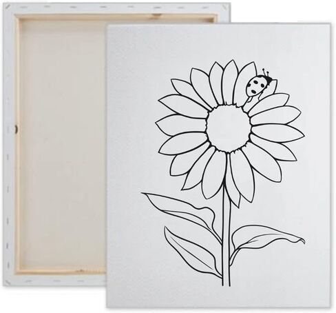 Pre Drawn Canvas Sunflower II Paint Kit | Adult & Teen Sip and Paint Party Favor | DIY Date Night Couple Activity (S 8x10 CANVAS ONLY) in Saudi Arabia