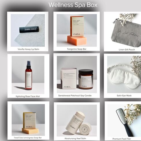 Wellness Spa Gift Set for Women, Relaxing Luxury Self Care Spa Box with Natural and Clean Beauty Products for Her by ZAAINA in Kuwait