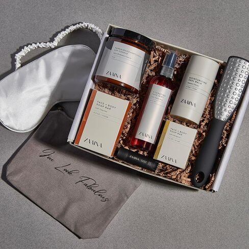 Wellness Spa Gift Set for Women, Relaxing Luxury Self Care Spa Box with Natural and Clean Beauty Products for Her by ZAAINA in Kuwait