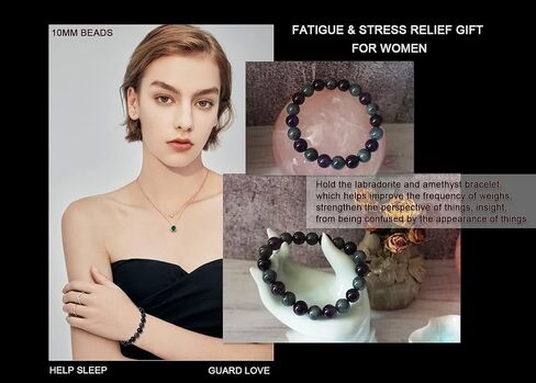 10MM Red Agate Bracelet for Women Men | Natural Handmade Stretch Bracelet for 7.5-8" Wrist | Root & Heart & Sacral Chakra Chakra Crystal | Each Black & Red Bead is Unique | Special choice in Saudi Arabia