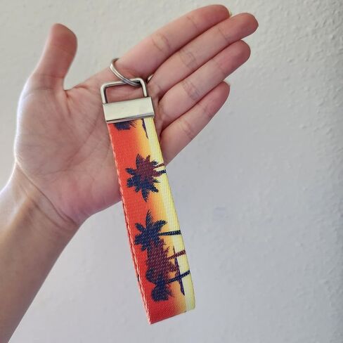 سوار معصم شجرة النخيل البرتقالي مزدوج الجانب، جولي إن جي ستوديو، مجموعة مفاتيح شمس الشاطئ الكاريبي، سلسلة مفاتيح FBA in Kuwait