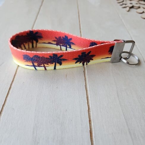 سوار معصم شجرة النخيل البرتقالي مزدوج الجانب، جولي إن جي ستوديو، مجموعة مفاتيح شمس الشاطئ الكاريبي، سلسلة مفاتيح FBA in Kuwait