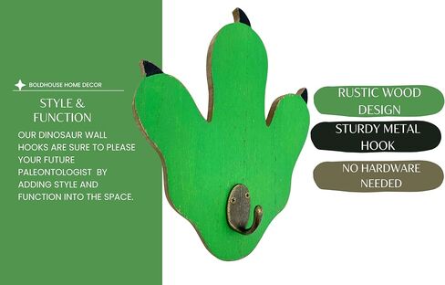 شماعة معطف للأطفال ببصمة ديناصور - ديكور حمام ديناصور - خطاف حقيبة ظهر لتنظيم الفصول الدراسية لديكورات الديناصورات - ديكور جدار ديناصور لغرفة الأولاد - أزرق داكن in Kuwait