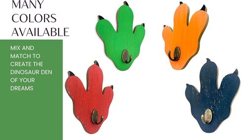 شماعة معطف للأطفال ببصمة ديناصور - ديكور حمام ديناصور - خطاف حقيبة ظهر لتنظيم الفصول الدراسية لديكورات الديناصورات - ديكور جدار ديناصور لغرفة الأولاد - أزرق داكن in Kuwait