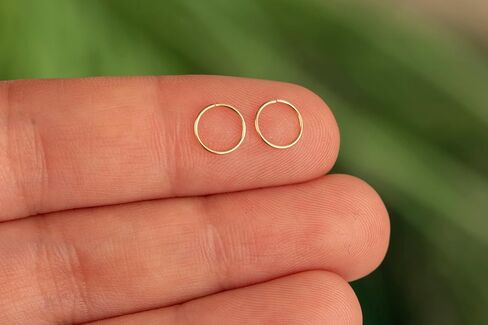 5mm Gold Cartilage Nose Helix Tragus Mini Huggie Hoop Earrings in 14k Gold-filled Snug Gold Nose Ring (Gold, 5mm 20 gauge / 1 pair) in Saudi Arabia