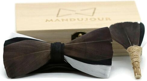 Phoenix Feather Bow Tie with Feather Lapel Pin Set in Saudi Arabia