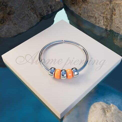 Sterling Silver 24 gauge Orange Beads piercing Nose Hoop - very Thin Nose Hoop - Tiny Piercings Nose Rings hoop - 925 Sterling Silver in Kuwait