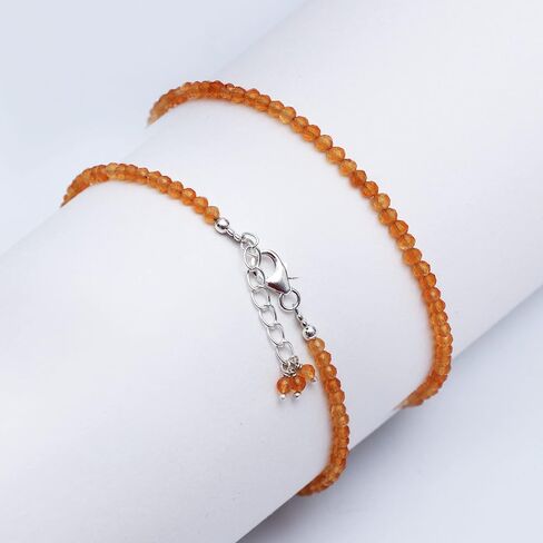 925 Sterling Silver Full Beaded Adjustable Bracelet For Women, Amethyst Natural Gemstone Beads Dainty Bracelet, February Birthstone Gift, Gemstone Jewelry (Amethyst) in Kuwait
