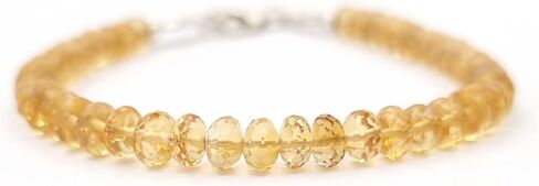 Natural Amethyst Roundel Beads Bracelet for women Sterling Silver Crystal Healing Gemstone Beaded Jewelry in Kuwait