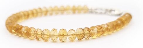 Natural Amethyst Roundel Beads Bracelet for women Sterling Silver Crystal Healing Gemstone Beaded Jewelry in Kuwait