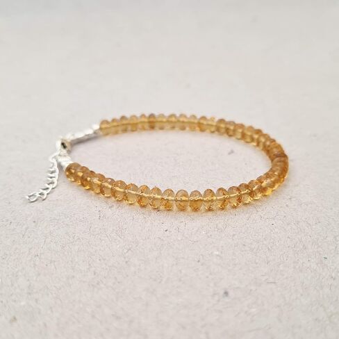 Natural Amethyst Roundel Beads Bracelet for women Sterling Silver Crystal Healing Gemstone Beaded Jewelry in Kuwait