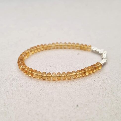 Natural Amethyst Roundel Beads Bracelet for women Sterling Silver Crystal Healing Gemstone Beaded Jewelry in Kuwait