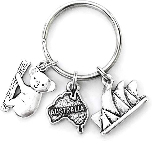 Australia theme keychain. Includes Australia Continent, Sydney Opera House, and a Koala. in Saudi Arabia