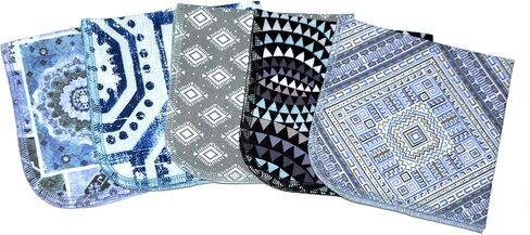 قطعة واحدة من مناديل صندوق الغداء المصنوعة من الفلانيل والبلاط المغربي القابلة للغسل مقاس 12 × 12 بوصة 5 عبوات in Kuwait