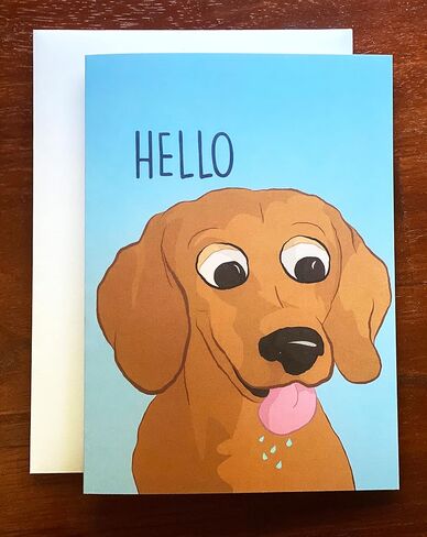 بطاقة تهنئة للصداقة من Dachshund، بطاقة ملاحظة Thinking of You، بطاقة شكر لجليسة الحيوانات الأليفة مقاس 5 × 7 بوصة (ظرف كرافت) in Saudi Arabia