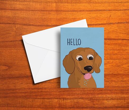 بطاقة تهنئة للصداقة من Dachshund، بطاقة ملاحظة Thinking of You، بطاقة شكر لجليسة الحيوانات الأليفة مقاس 5 × 7 بوصة (ظرف كرافت) in Saudi Arabia