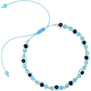 Evil Eye Bracelets Women Jewelry Mal De Ojo Bracelet Protection Adjustable Blue Red String for Teen Girls (Purple)