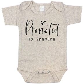 Promoted to Grandpa Surprise Pregnancy Announcement for Dad | New Baby Gift for Grandfather (0-3 months, Natural)
