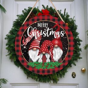 Christmas Wooden Hanging Sign Door Decoration,Merry Christmas Welcome Sign Front Door with Snowman for Christmas Home Window Wall Farmhouse Indoor Outdoor (M80205Q)