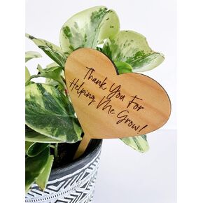 Thank You for Helping Me Grow Teacher Appreciation Wood Engraved Plant Tag in Kuwait