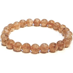 Amethyst, Clear Quartz, Rose Gemstone Bead Bracelet – Healing Crystal Bracelet for Women and Men – 8mm Round Beaded Bracelets for Men and Women – Unisex Stretchy Gemstone Bracelet Mens Bracelet