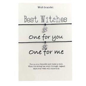كاري كلوفر الهالوين أفضل الساحرات أفضل العاهرات الصداقة، مجموعة سوار الرغبات من 2 - أساور الصداقة المتطابقة، هدية لأفضل صديق، فكرة هدية BFF، هدايا الهالوين in Kuwait