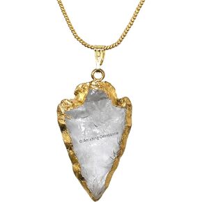 Black Obsidian Arrowhead Necklace for Men Women - Men's Necklaces Arrow Heads Healing Crystal Necklace - Gifts for Men, Teen Boys - Stocking Stuffers for Men (Silver Edged) in Saudi Arabia